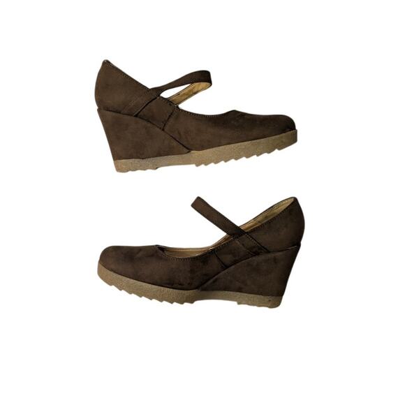 NWOB VITTORIO D' FIRENZE  Wedge Mary Jane Brown Size 8 - Picture 6 of 6